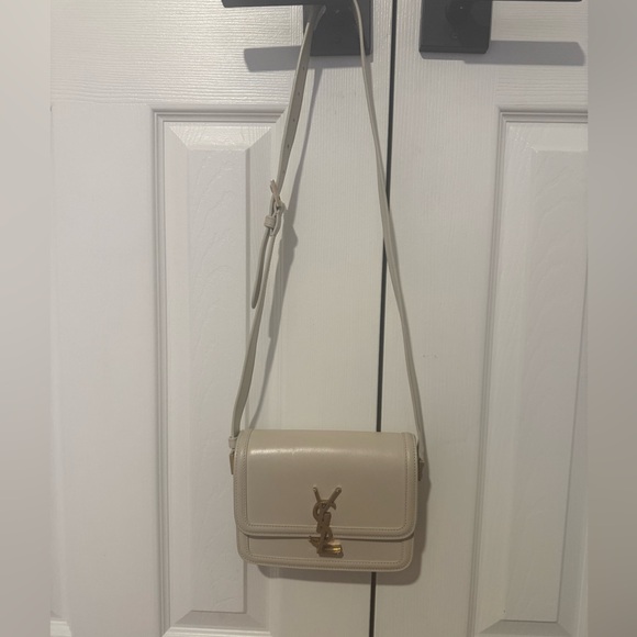 Yves Saint Laurent Cream White Solferino Small Satchel Box Leather - Picture 3 of 12